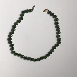 Authentic 15" Natural Jade Choker w. Gold Clasp